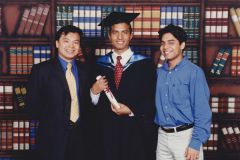 20 years. Graduation day. With my friend, David Soo, and brother, Rajan.