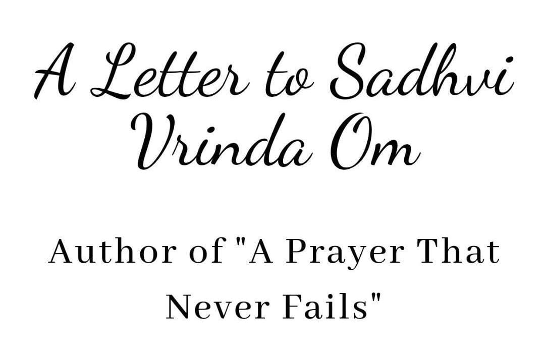 A letter to sadhvi vrinda om 1