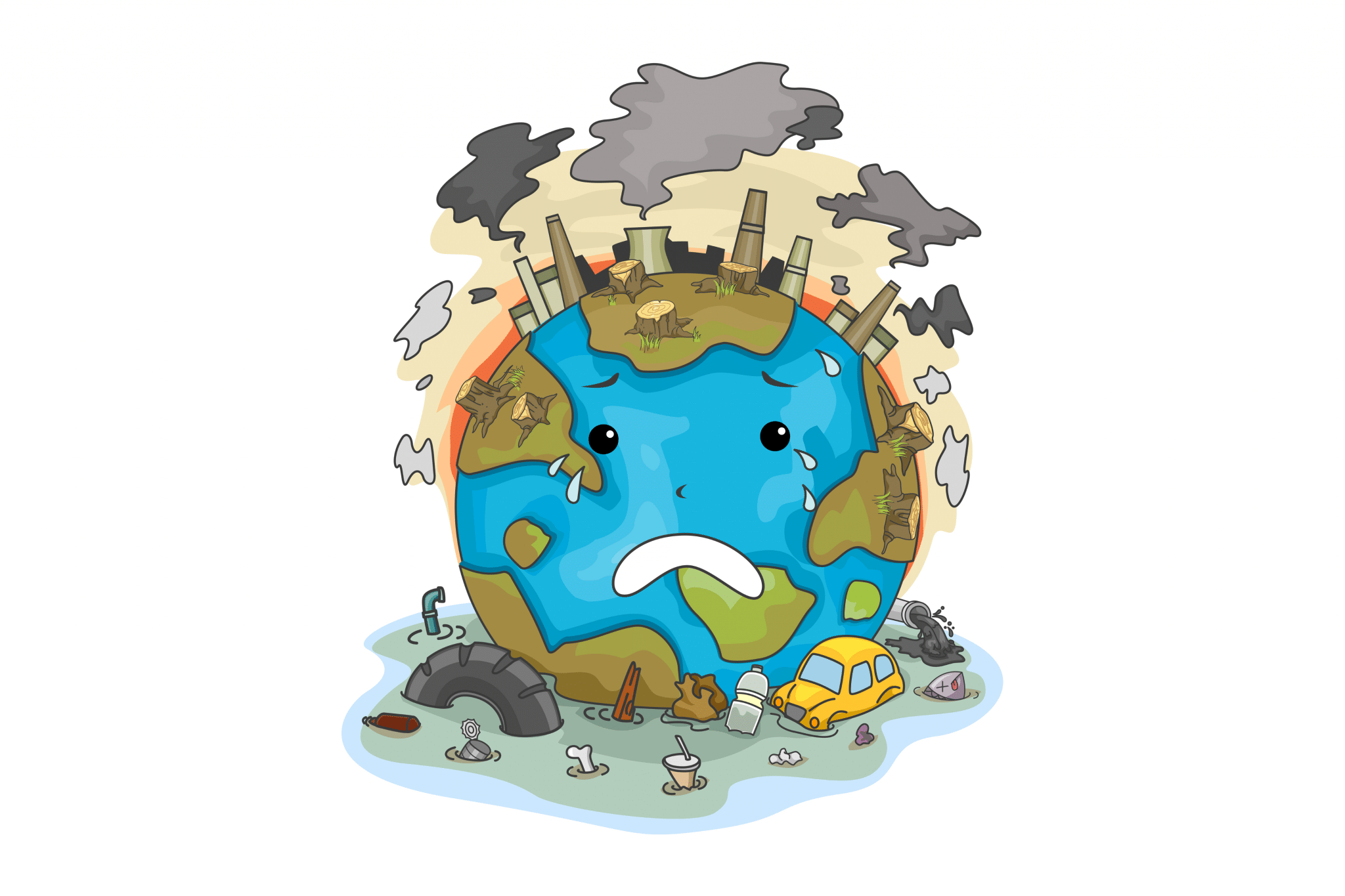 Планета земля загрязненная и чистая для детей