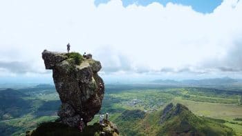 The dangerous perch of the cursed human turned into rock