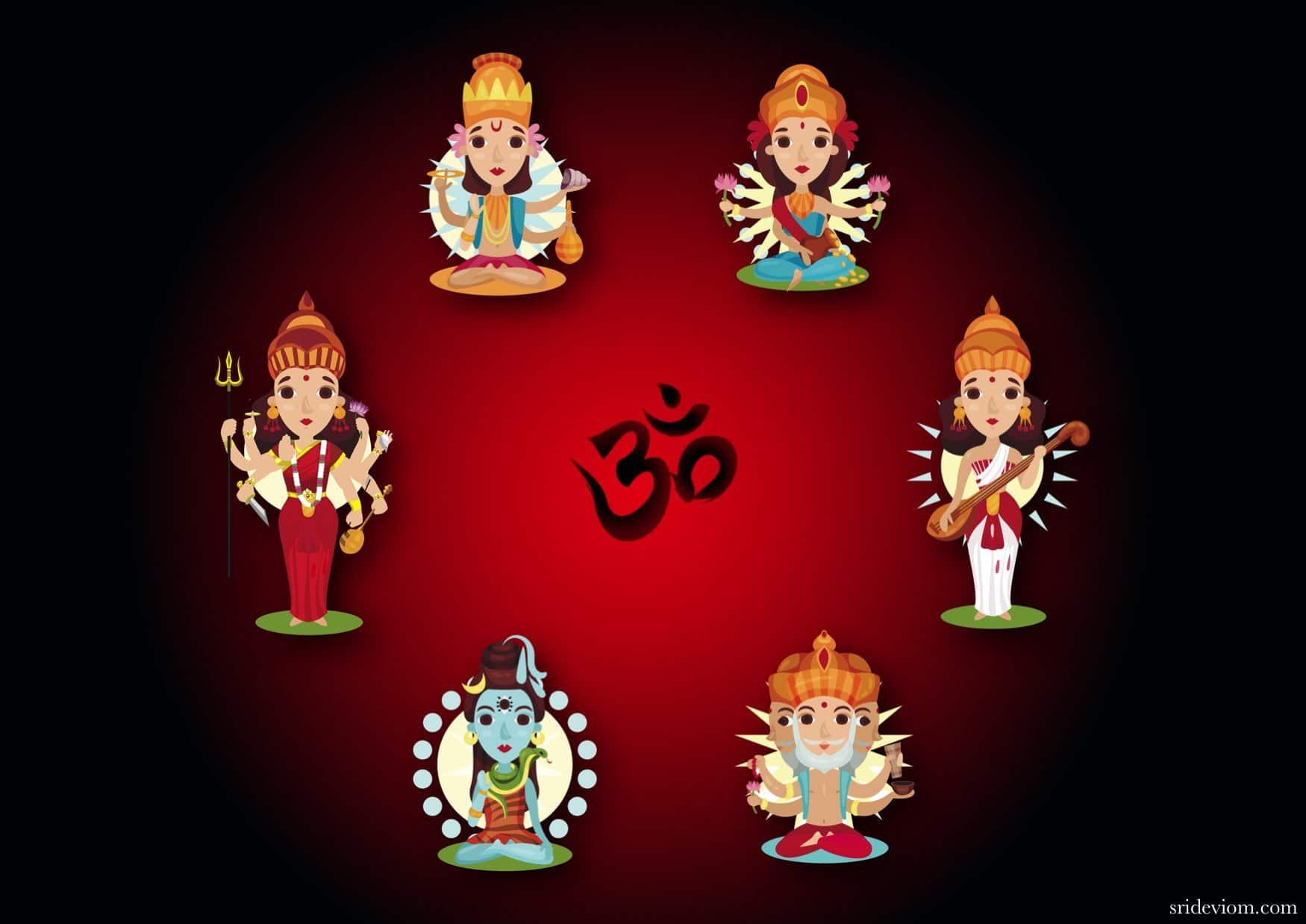 Shiva, vishnu, brahma & devi 1