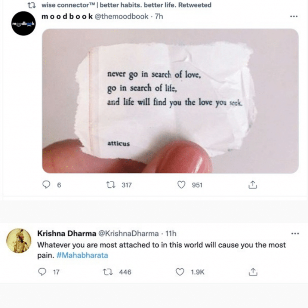 Twitter quotes on love