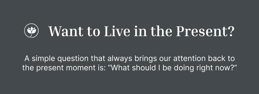 How to live in the moment. Ask this golden question to bring yourself back to the moment