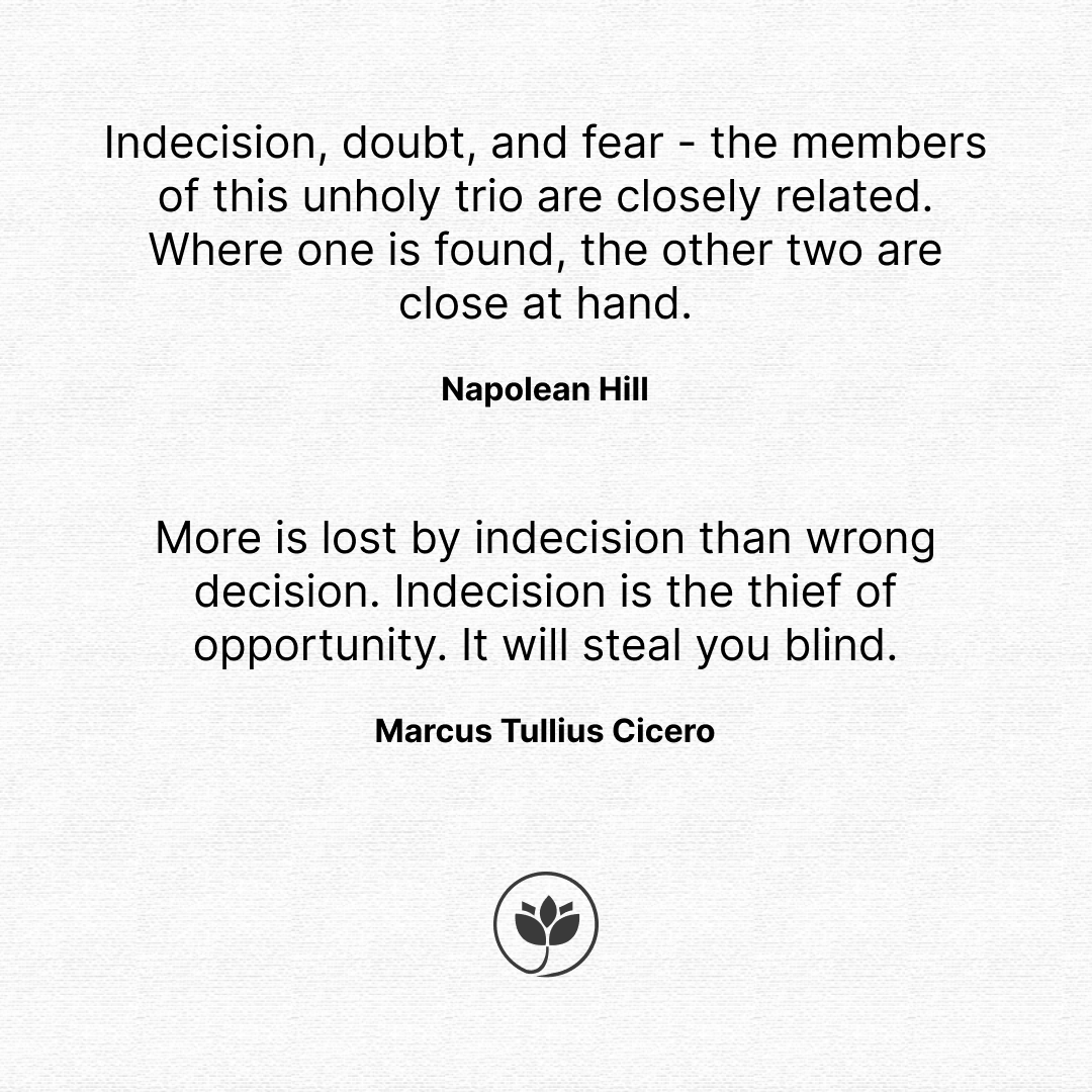 Indecision by marcus tulles cicero & napolean hill
