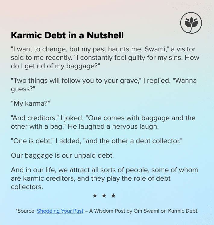 Karmic debt in a nutshell