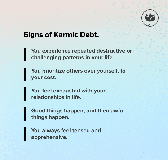 Signs of karmic debt